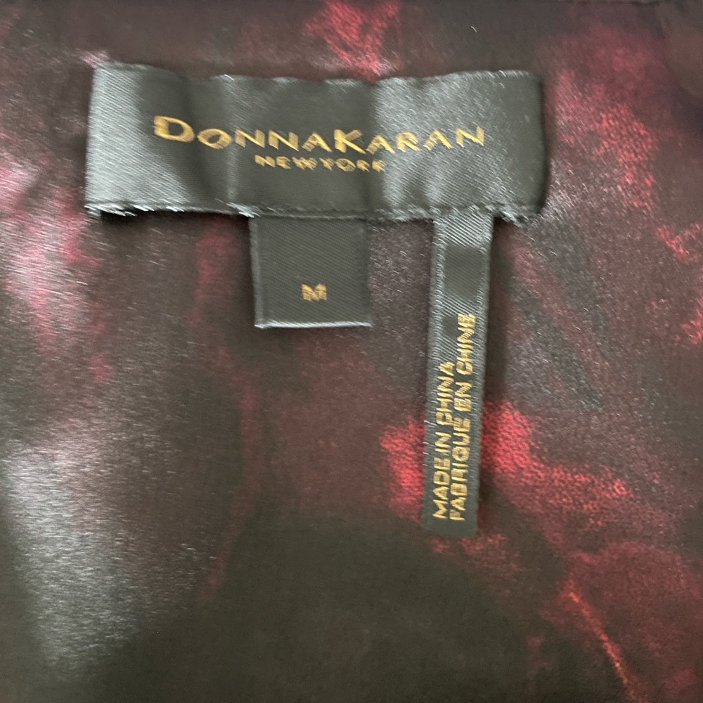 Donna Karan Black and Red Blouse with Tie Front - Picture 4 of 6